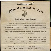 Documents, Lester Burns' military service World War I and II